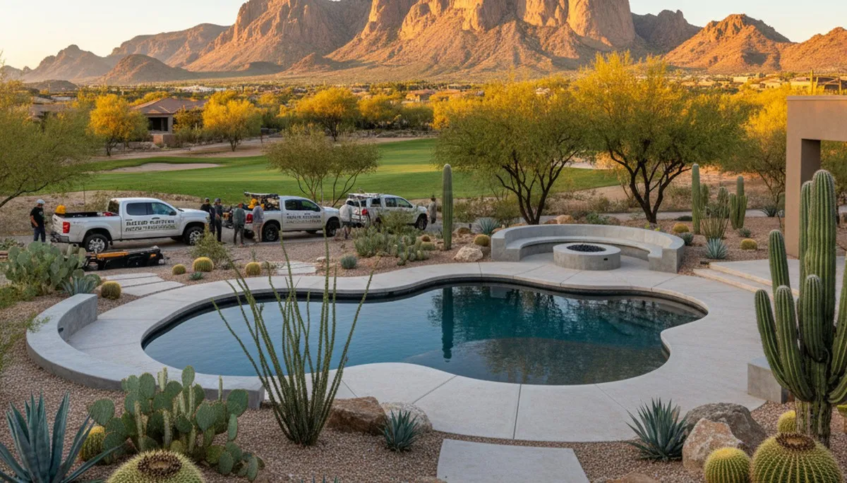 Professional landscaping services in Chandler AZ showcasing lawn design and garden maintenance