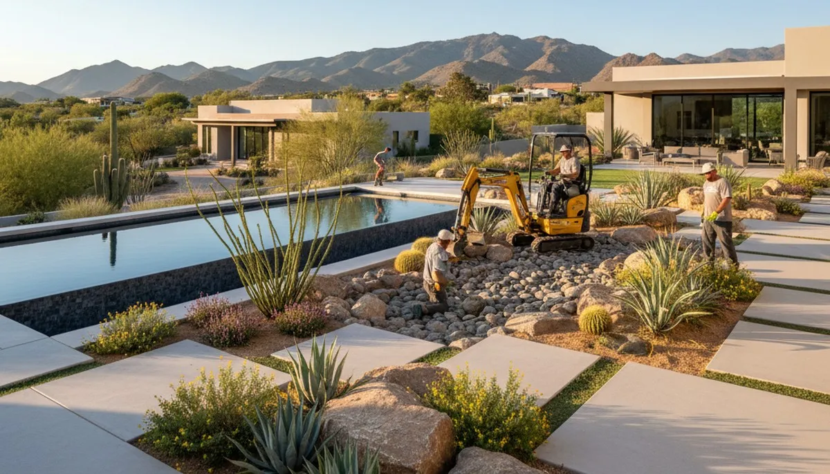 Professional landscaping services enhancing residential yards in Chandler, AZ