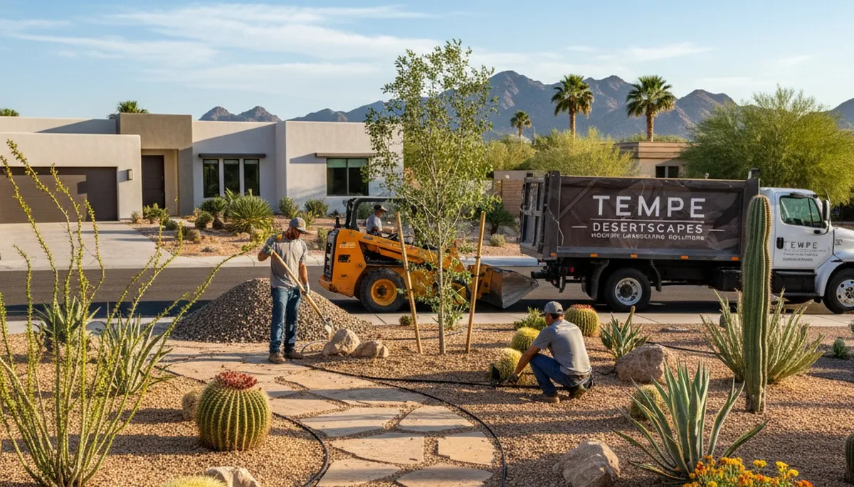 Professional landscaping services enhancing residential yards in Chandler, AZ